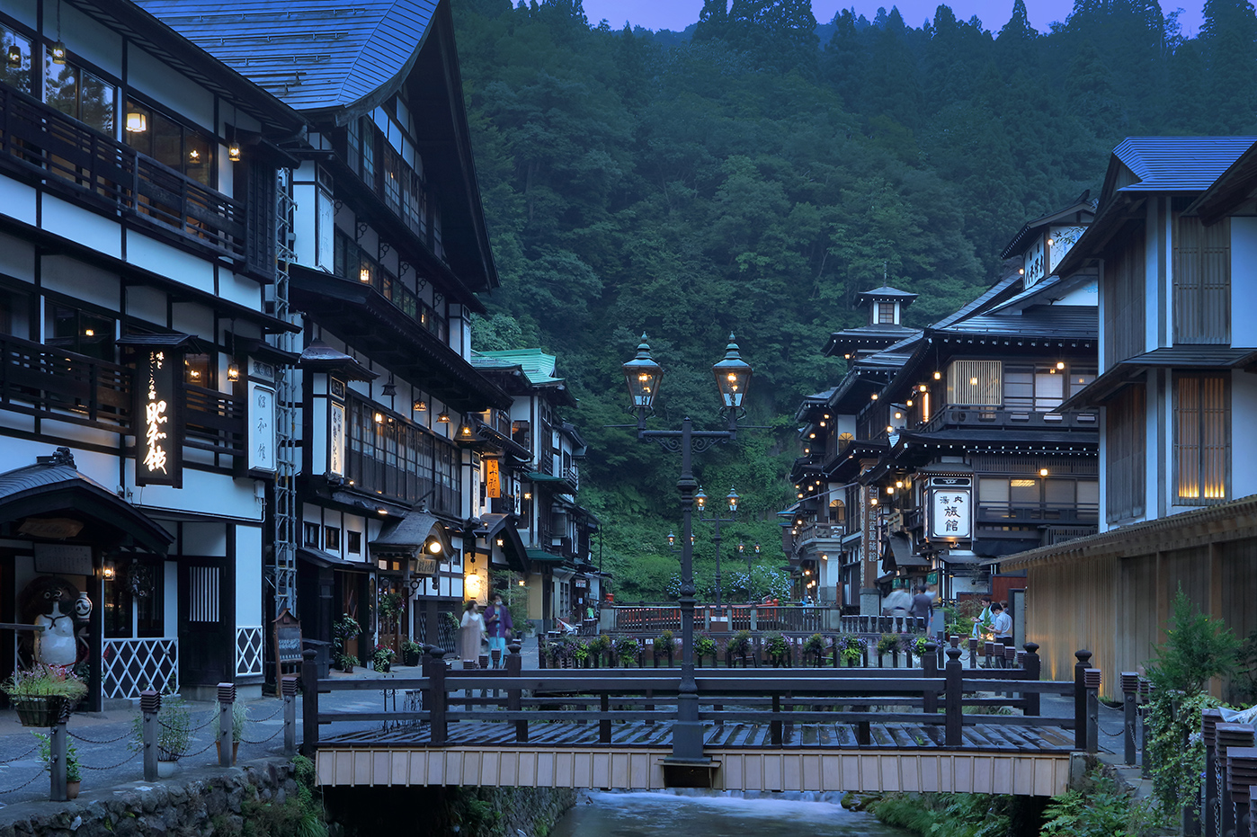 銀山温泉周辺の美しい風景